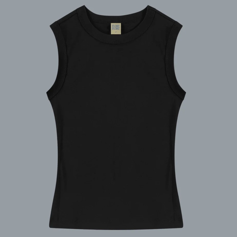 FLORE FLORE Esme Sleeveless cotton tank in black Size S